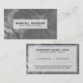 メタリックグレーブラシ仕上げスチールの外観 名刺 (正面/裏面)