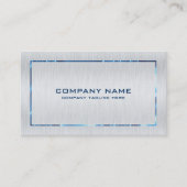 メタリックグレーブルー縁どブラシ仕上げ鋼製ルック 名刺 (正面)