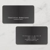 メタリックグレープレーンクリエイティブコンサルタモダンント 名刺 (正面/裏面)