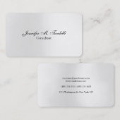 メタリックグレーミニマリストプロフェッショナルプレーン 名刺 (正面/裏面)