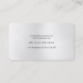 メタリックグレーミニマリストプロフェッショナルプレーン 名刺 (裏面)