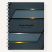 メタリックグレー幾何デザイン ノートブック (正面)