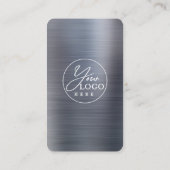 メタリックグレーConnect With UsソーシャルメディアQRコード 名刺 (裏面)