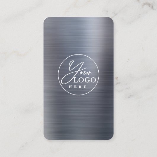 メタリックグレーConnect With UsソーシャルメディアQRコード 名刺 (裏面)