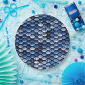 メタリックコバルトブルーはかりで測フィッシュ ペーパープレート (パーティー)