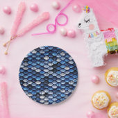 メタリックコバルトブルーはかりで測フィッシュ ペーパープレート (パーティー)