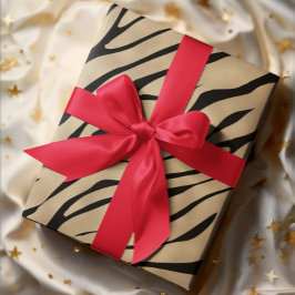 メタリックゴールデンゼブラパターン ラッピングペーパー