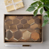 メタリックゴールデンハニカムパターン背景 薄葉紙 (ギフト)