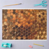 メタリックゴールデンハニカムパターン背景 薄葉紙 (クラフト)