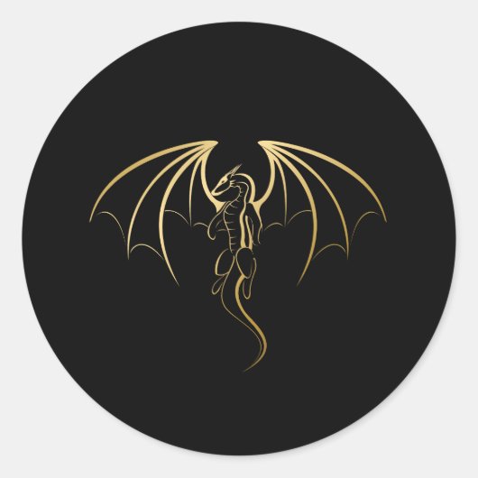 メタリックゴールデンレジェンダリードラゴンエンブレム ラウンドシール (正面)