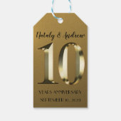 メタリックゴールデン結婚10周年 ギフトタグ (裏面)