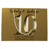 メタリックゴールデン結婚10周年 ラージペーパーバッグ (裏面)