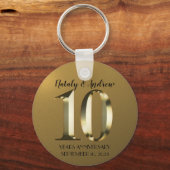 メタリックゴールデン結婚10th キーホルダー (正面)