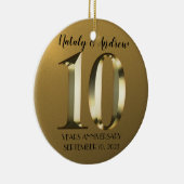 メタリックゴールデン結婚10th セラミックオーナメント (右)