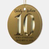 メタリックゴールデン結婚10th セラミックオーナメント (左)
