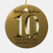 メタリックゴールデン結婚10th セラミックオーナメント (裏面)