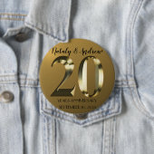 メタリックゴールデン結婚20周年 缶バッジ (インサイチュ)