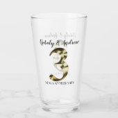 メタリックゴールデン結婚3周年 タンブラーグラス (裏面)