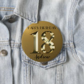 メタリックゴールデン18歳の誕生日 缶バッジ (インサイチュ)