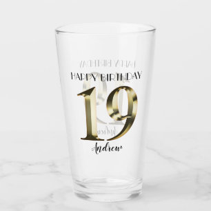 メタリックゴールデン19歳の誕生日 タンブラーグラス