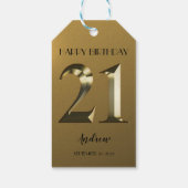 メタリックゴールデン21歳の誕生日 ギフトタグ (裏面)