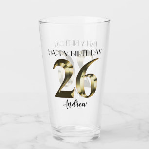 メタリックゴールデン26th誕生日 タンブラーグラス