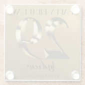 メタリックゴールデン29歳の誕生日 ガラスコースター (裏面)