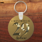 メタリックゴールデン29歳の誕生日 キーホルダー (正面)