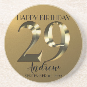 メタリックゴールデン29歳の誕生日 コースター