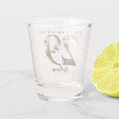 メタリックゴールデン29歳の誕生日 ショットグラス (裏面)