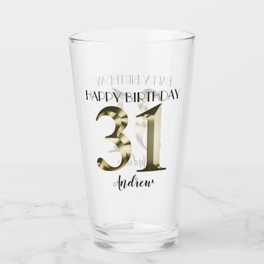 メタリックゴールデン31歳の誕生日 タンブラーグラス (裏面)