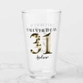 メタリックゴールデン31歳の誕生日 タンブラーグラス (正面)