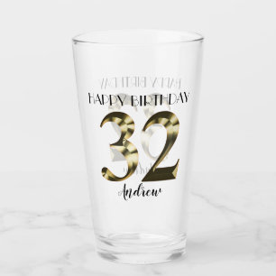 メタリックゴールデン32歳の誕生日 タンブラーグラス