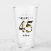 メタリックゴールデン45歳の誕生日 タンブラーグラス (裏面)