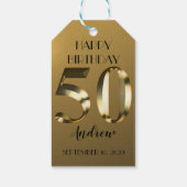 メタリックゴールデン50歳の誕生日 ギフトタグ