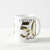 メタリックゴールデン50歳の誕生日 コーヒーマグカップ (正面右)