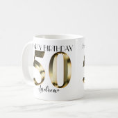 メタリックゴールデン50歳の誕生日 コーヒーマグカップ (正面左)
