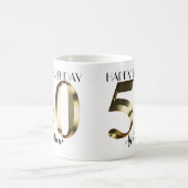 メタリックゴールデン50歳の誕生日 コーヒーマグカップ (中央)