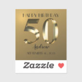 メタリックゴールデン50歳の誕生日 シール (シート)