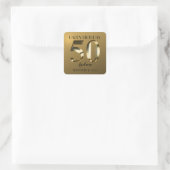 メタリックゴールデン50歳の誕生日 スクエアシール (バッグ)