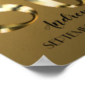 メタリックゴールデン50歳の誕生日 ポスター (角)