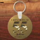 メタリックゴールデン55歳の誕生日 キーホルダー (裏面)