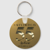 メタリックゴールデン55歳の誕生日 キーホルダー (裏面)