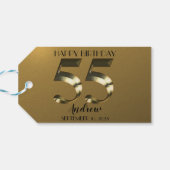 メタリックゴールデン55歳の誕生日 ギフトタグ (裏面横)