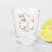 メタリックゴールデン55歳の誕生日 ショットグラス (裏面)