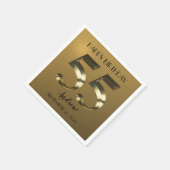 メタリックゴールデン55歳の誕生日 スタンダードカクテルナプキン (角)