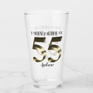 メタリックゴールデン55歳の誕生日 タンブラーグラス