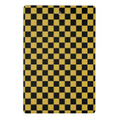 メタリックゴールドとブラックのスクエアボックススタイリッシュパターン ミニクリップボード (裏面)