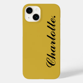メタリックゴールドにオリジナルの名前をデザイン Case-Mate iPhone 14ケース
