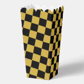 メタリックゴールドのブラックスクエアパターン ポップコーン フェイバーボックス (裏面)